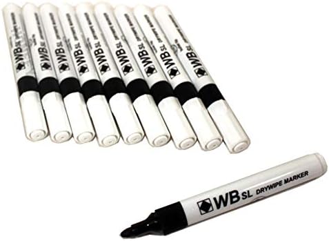 10st svarta WB SL Whiteboard Flipchart Drywipe Marker - prispressat.se